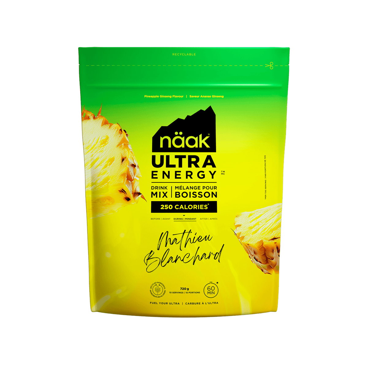 Näak Energy Drink Mix Energy Drink Mix | Pineapple Ginseng - 720g Bag